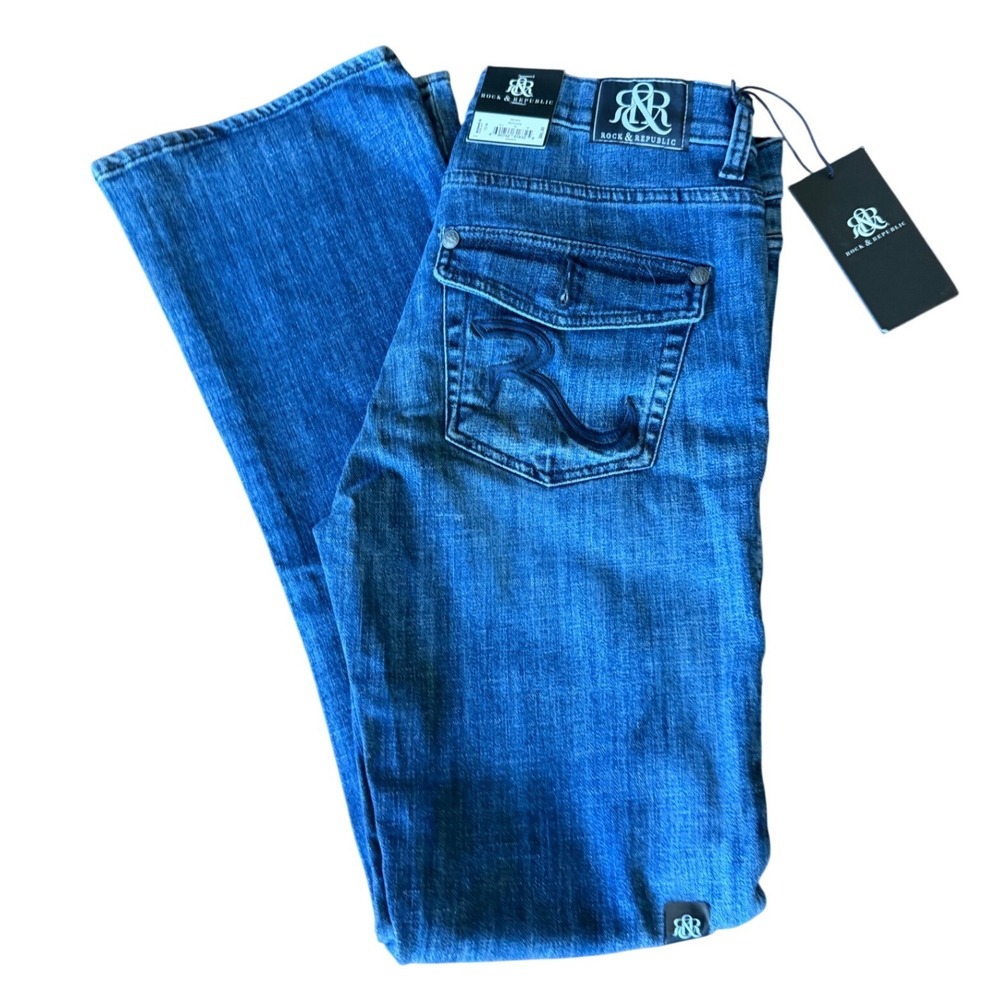 Rock & Republic Kasandra Roxy Bootcut Jeans Medium Wash Blue Size 10M NWT